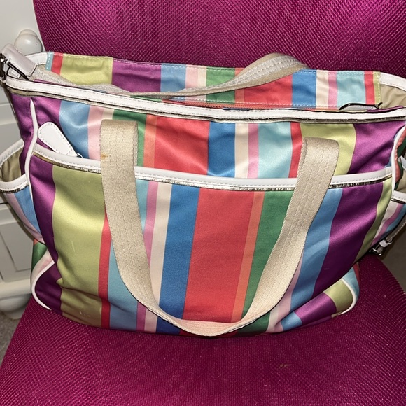 Coach diaper bag in multi-colored stripes, VGUC - Picture 2 of 13
